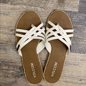 White ladies Volcom sandals sz 7